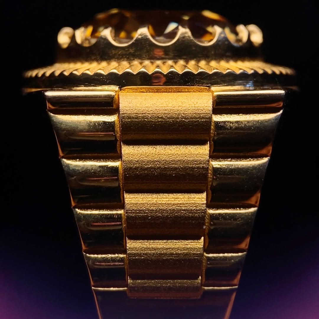 انگشتر طلای رولکسی با نگین موزانایت